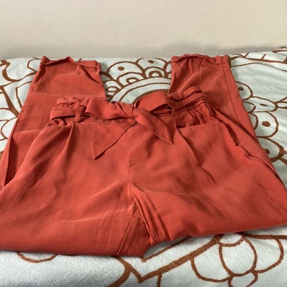 Zara TRF Orange Paper Bag Trousers - Picture 9 of 14